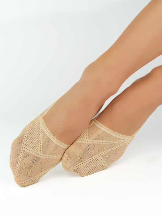 NOVITI Lace Footsies – Elegant, Breathable & Anti-Slip Socks SN032