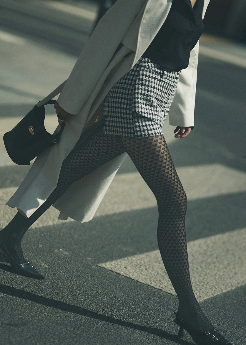 Gabriella Cherie 60 Den Tights with Romantic Heart Pattern