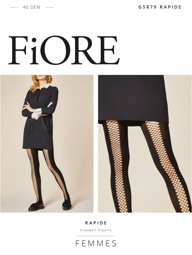 Fiore Rapide 40 Den Tights – Tights with Fishnet Detail