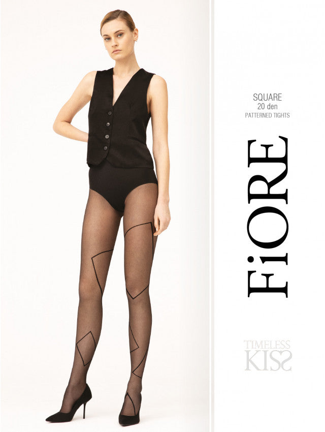 Fiore Square 20 Den – Sheer Geometric Tights