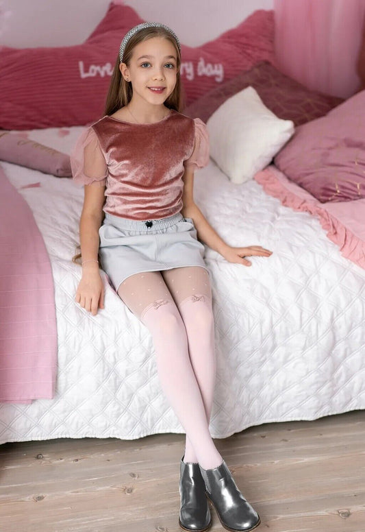 Abigail 50 Den Girls' Tights by KNITTEX – Over-the-Knee Look & Bow Detail
