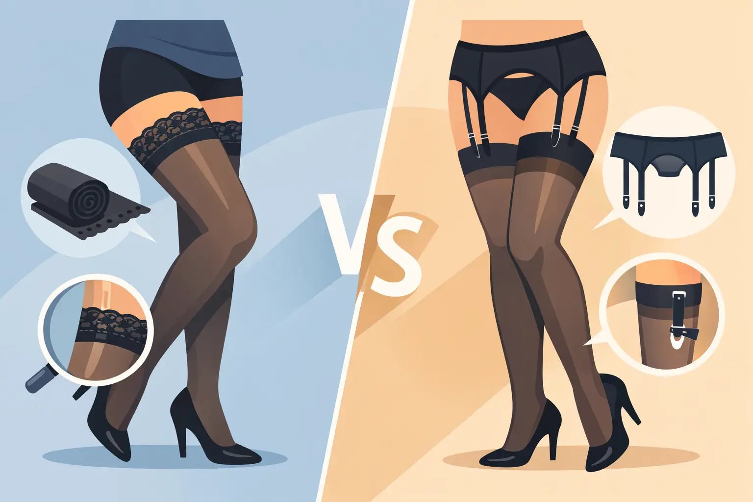 Hold Ups vs Stockings: What’s the Difference?