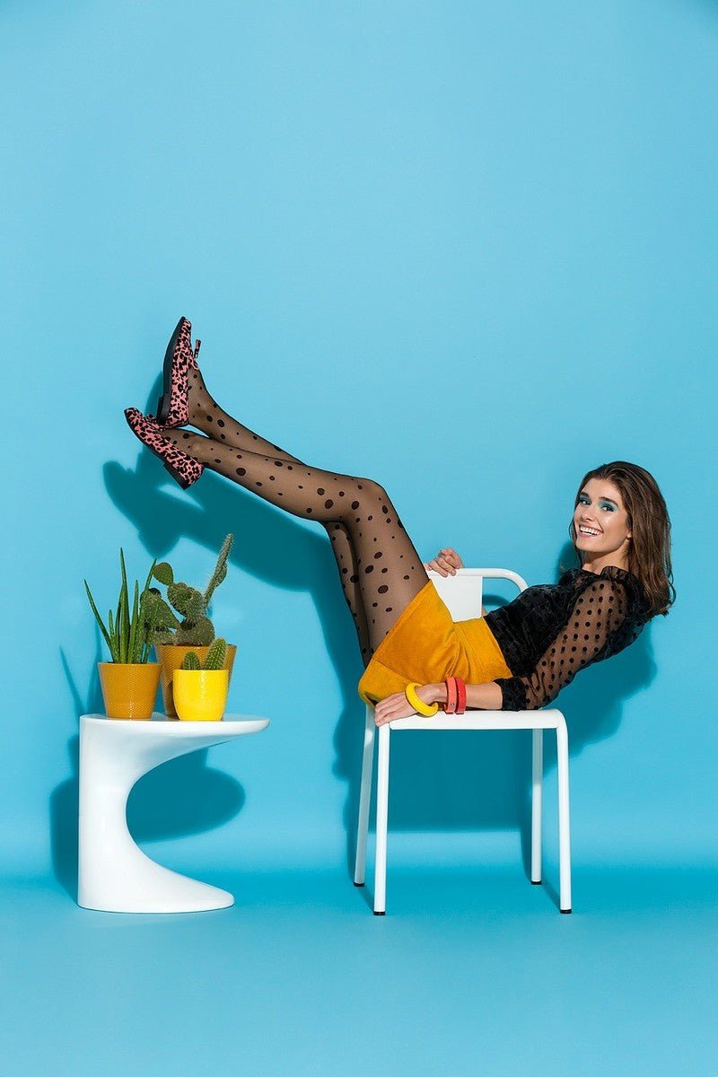 Gabriella Giny Tights 20 Den – Dotted Design with Seamless Comfort - Velvet Touch Tights