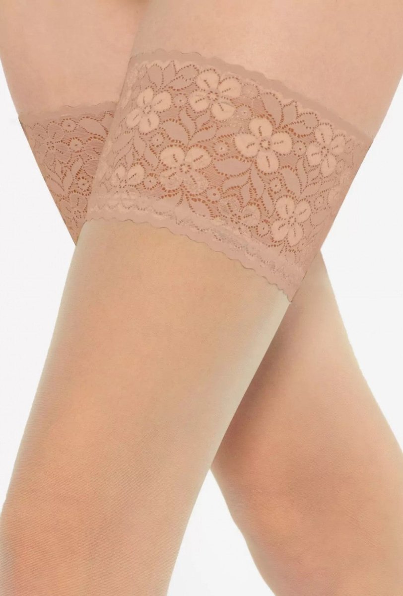 GATTA Michelle Hold-up Stockings 01 – Elegant Self-Supporting Lace Top Hold-Ups - Velvet Touch Tights