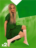 Lady Tina Miss Tina 40 Den Girls' Jacquard Knee-Highs 2pairs - Velvet Touch Tights