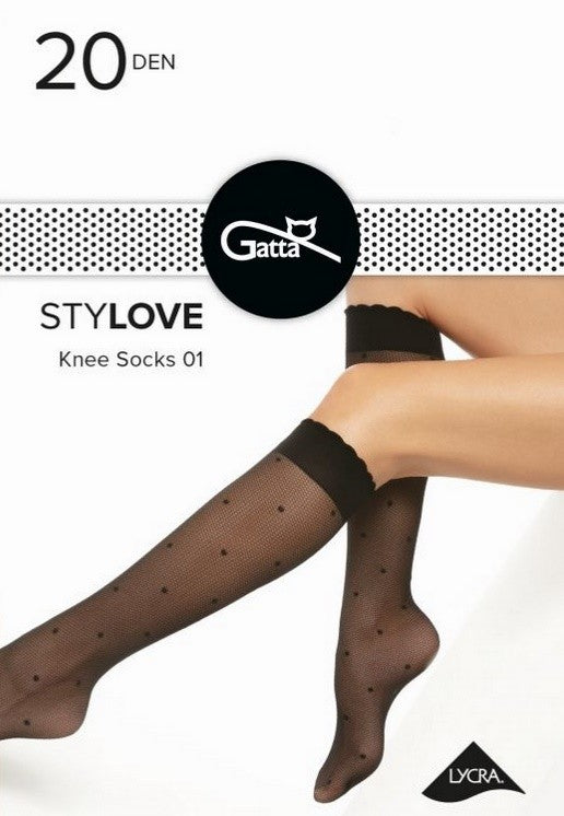 Gatta Stylove No.01 – Dotted Knee‑Highs with Soft Comfort Band