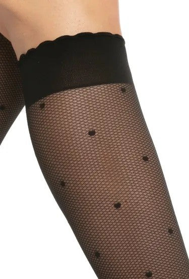 Gatta Stylove No.01 – Dotted Knee‑Highs with Soft Comfort Band