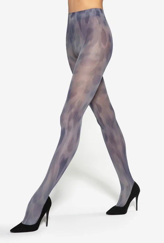 Gatta Artea No.01 40 Den Tights – Bold Purple Patterned Design - Velvet Touch Tights