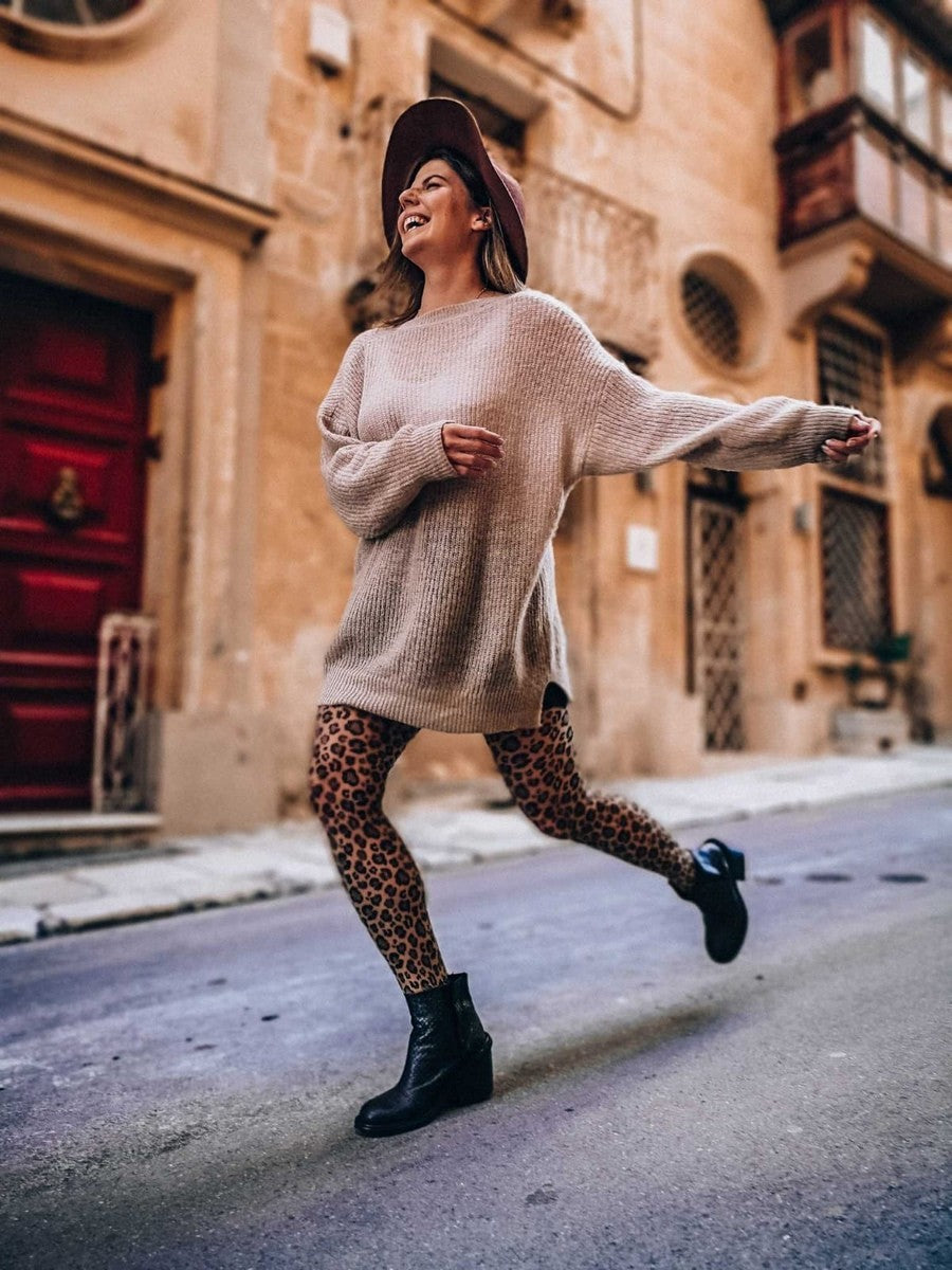 Gabriella Caty 20 Den – Sheer Leopard‑Print Tights