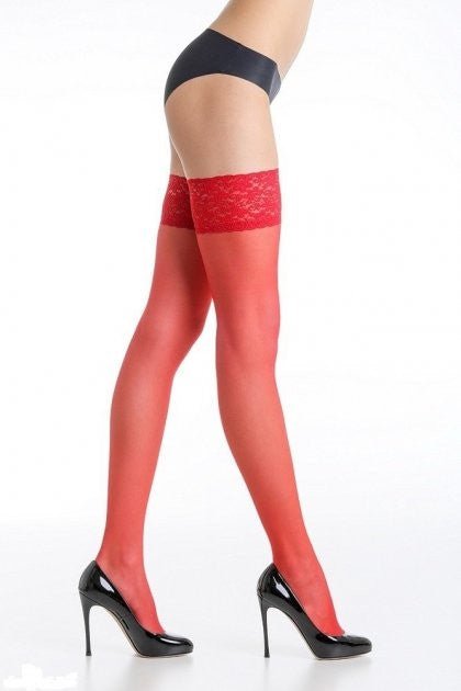 GATTA Michelle Hold-up Stockings 01 – Elegant Self-Supporting Lace Top Hold-Ups - Velvet Touch Tights