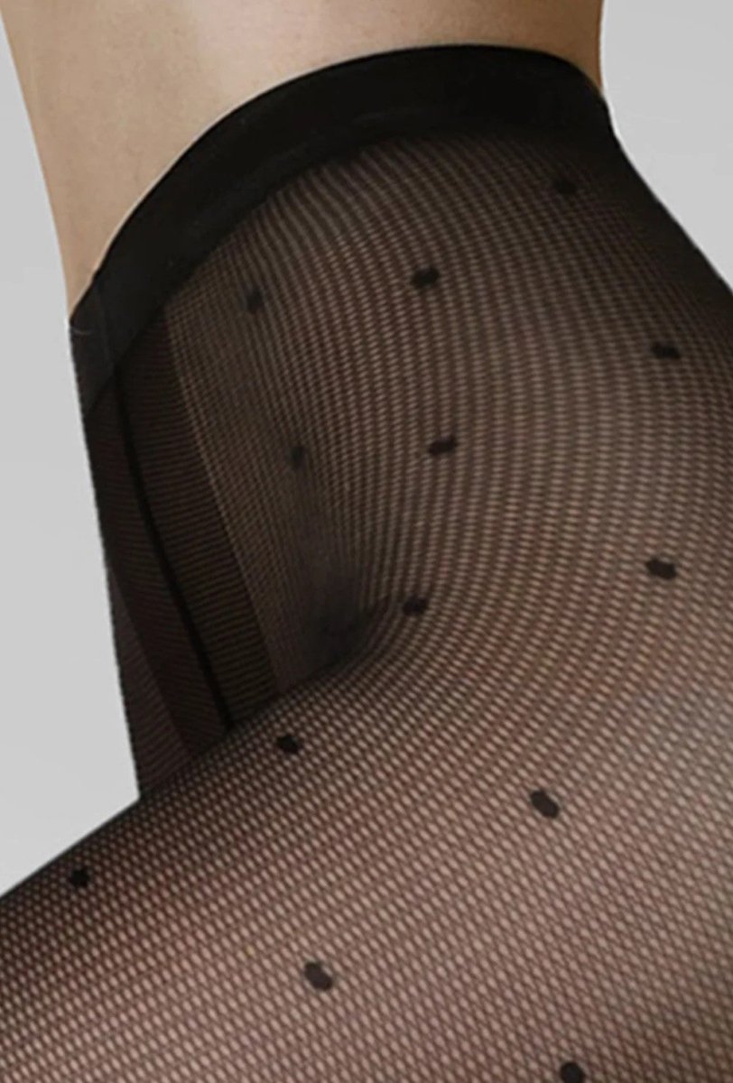 Gatta Funny No.05 20 Den Fishnet Tights – Polka Dot Elegance & Fit - Velvet Touch Tights