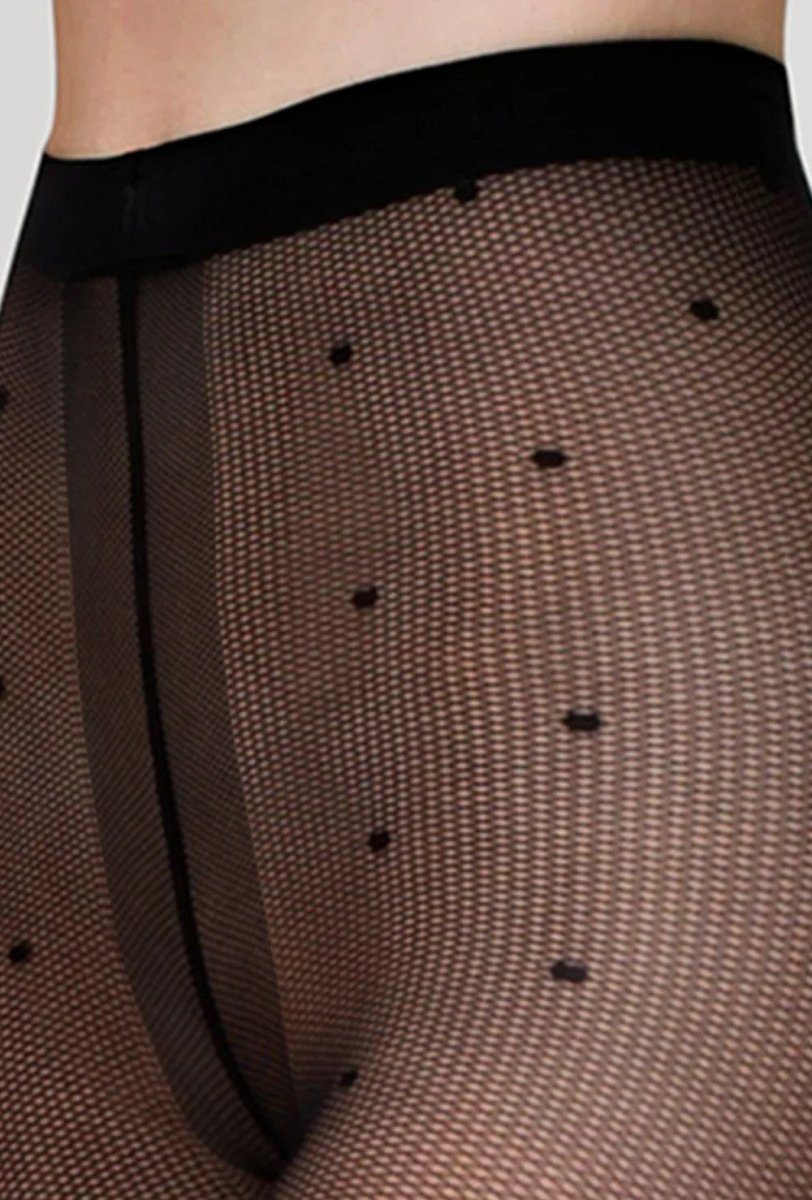 Gatta Funny No.05 20 Den Fishnet Tights – Polka Dot Elegance & Fit - Velvet Touch Tights