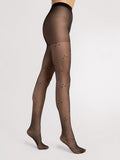 Fiore Charlene 15 Den Tights – Classic Polka Dot Elegant Hosiery - Velvet Touch Tights