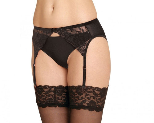 De Lafense 136 Lace Suspender Belt - Velvet Touch Tights