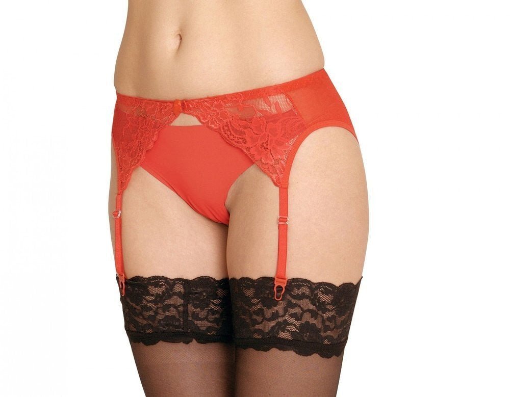De Lafense 136 Lace Suspender Belt - Velvet Touch Tights
