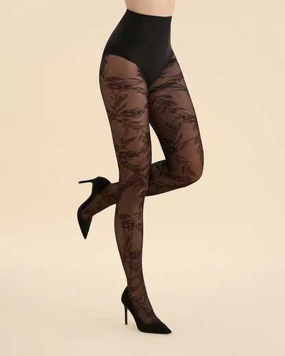 Gabriella Floral 20 Den Tights – Romantic Rose Lace Pattern