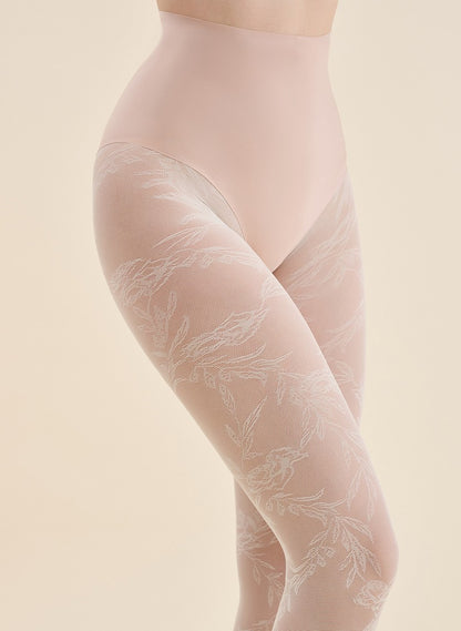 Gabriella Floral 20 Den Tights – Romantic Rose Lace Pattern