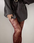 Gabriella Floral 20 Den Tights – Romantic Rose Lace Pattern - Velvet Touch Tights
