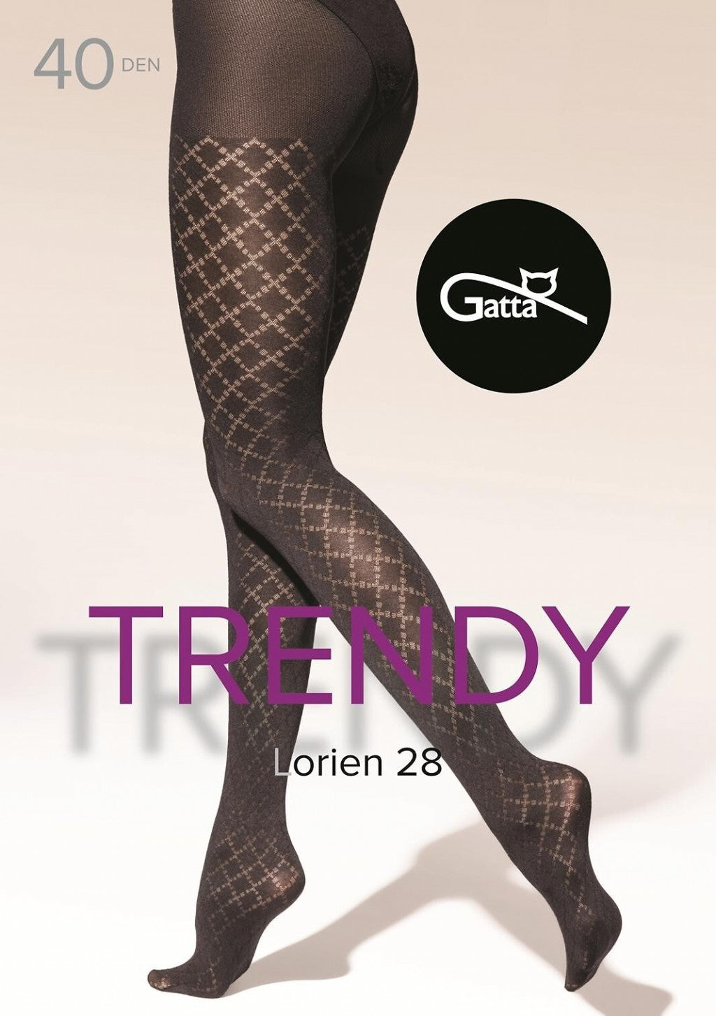 Gatta Lorien No28 40 Den Tights – Matte Geometric Pattern