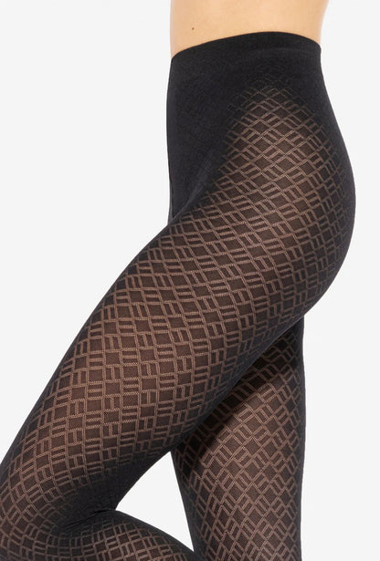 Gatta Loretta No157 50 Den Tights – Matte Geometric Pattern