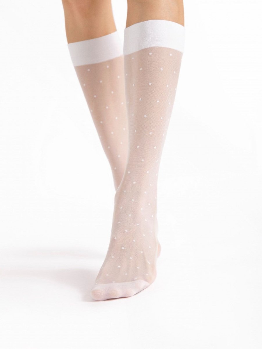 Fiore Dots Massage 20 Den Knee-Highs - Velvet Touch Tights