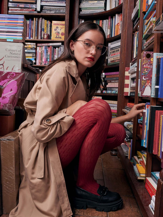 Fiore Stereo 40 Den Tights – Warm, Geometric Patterned Elegance