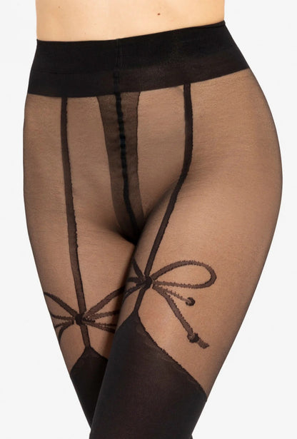 Gatta Girl Up 07 Tights 20/40 Den – Sheer Bow Detail & Matte Finish