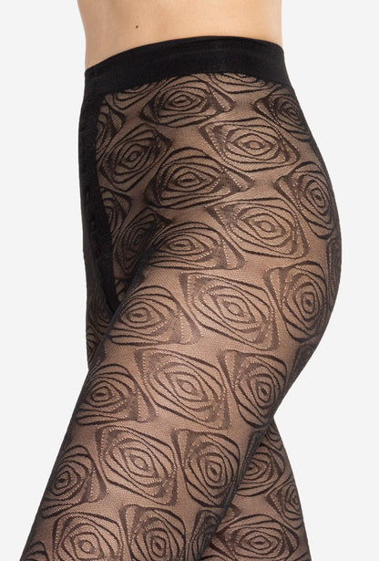 Gatta Arabesca 05 40 Den Patterned Tights – Floral Geometric Design