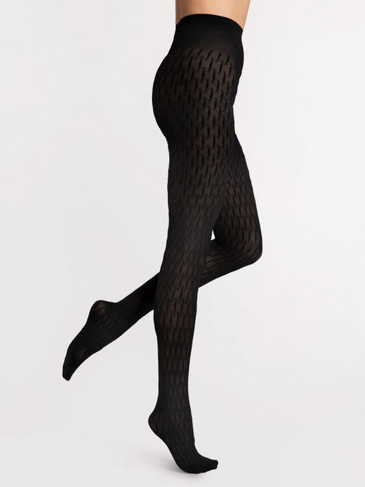 Fiore Stereo 40 Den Tights – Warm, Geometric Patterned Elegance
