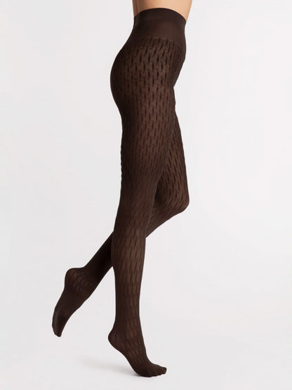 Fiore Stereo 40 Den Tights – Warm, Geometric Patterned Elegance
