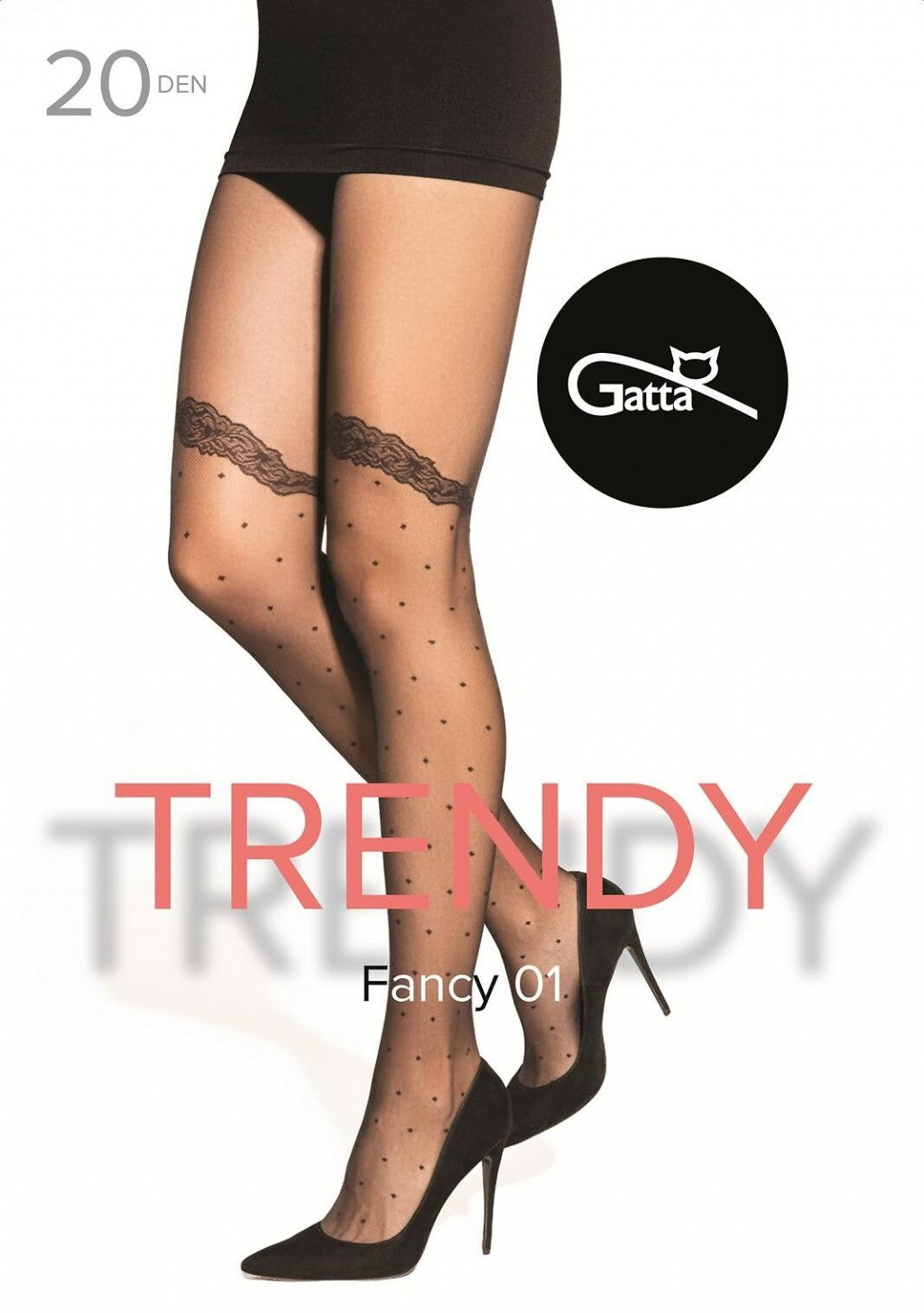 Gatta Fancy No.01 Tights 20 Den – Sheer Dotted Pattern with Hold‑Up Effect