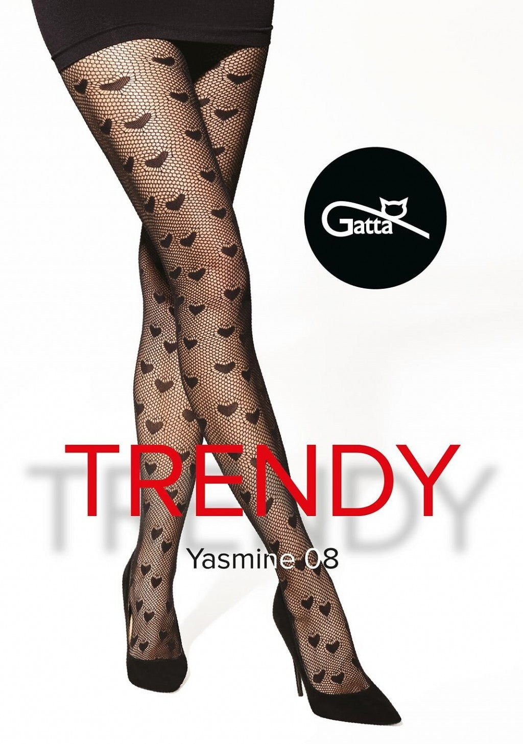 Gatta Yasmine No.08 Tights – Fishnet Heart Pattern with Soft Stretch Fit
