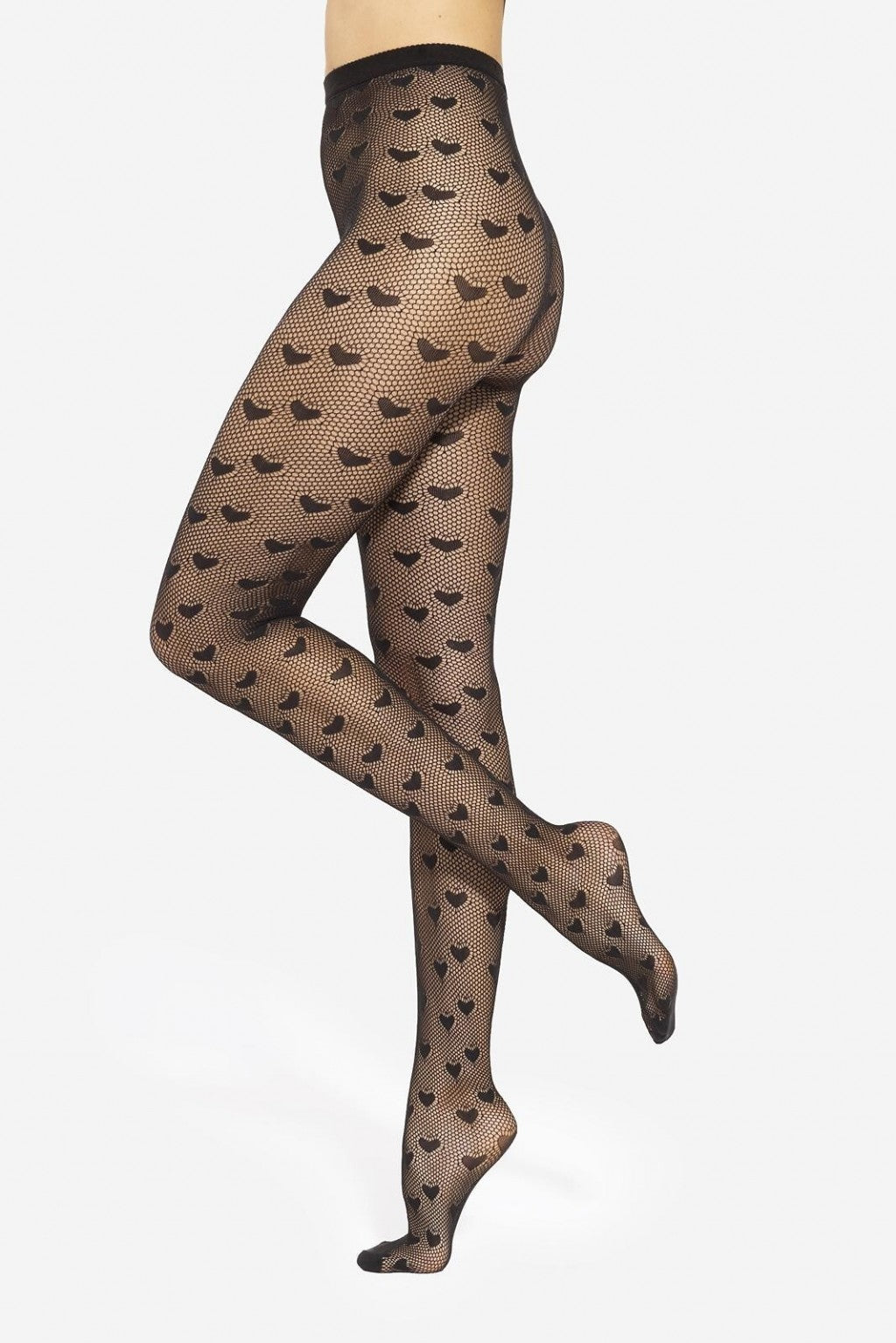 Gatta Yasmine No.08 Tights – Fishnet Heart Pattern with Soft Stretch Fit