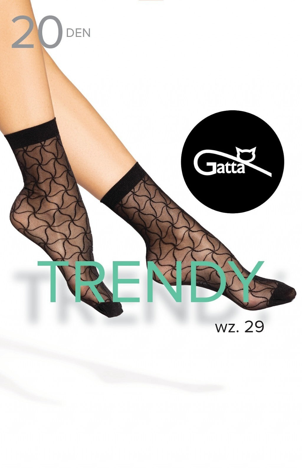 Gatta Trendy No.29 20 Den – Patterned Sheer Ankle Socks