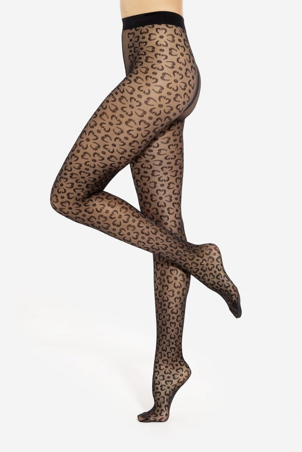 Gatta Daisy No.03 Tights 20 Den – Sheer Floral Pattern with T‑Band
