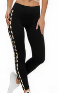 Noviti LE007 – Patterned Leggings with Leopard Side Stripe