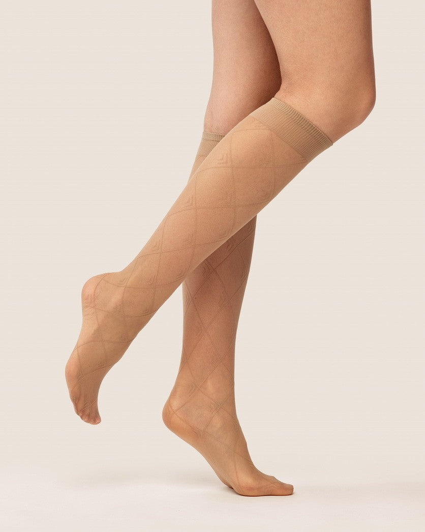 Gabriella Rima 20 Den – Geometric Patterned Knee‑Highs
