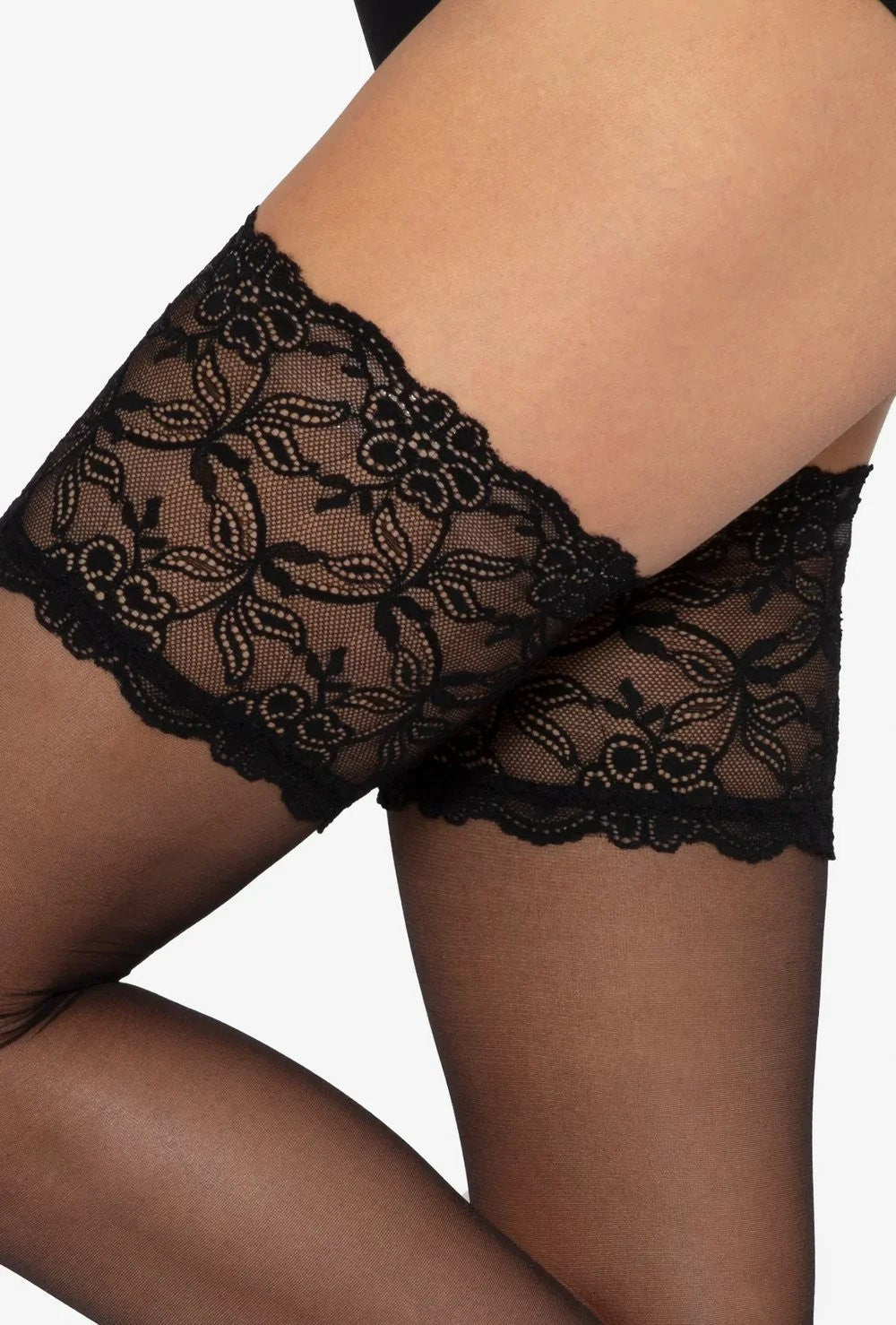 Gatta Michelle No.03 15 Den Lace Hold‑Ups / Self‑Supporting Stockings