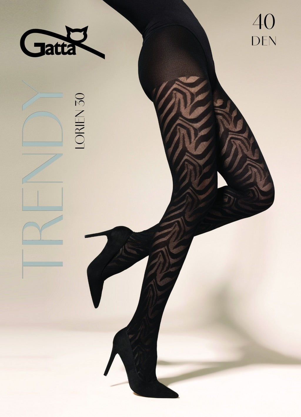 Gatta Trendy Lorien No.30 40 Den – Zebra‑Inspired Patterned Tights