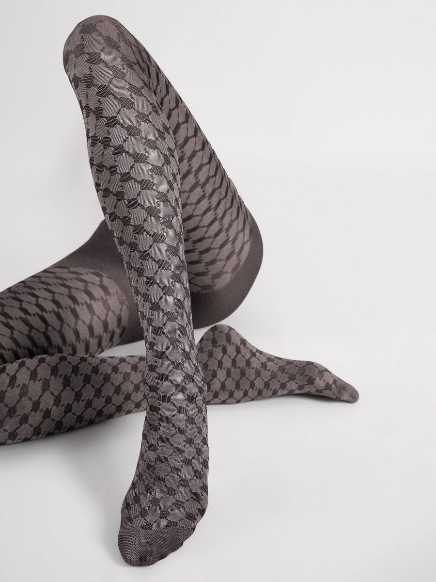 Fiore The French 30 Den – Elegant Houndstooth Tights - Velvet Touch Tights