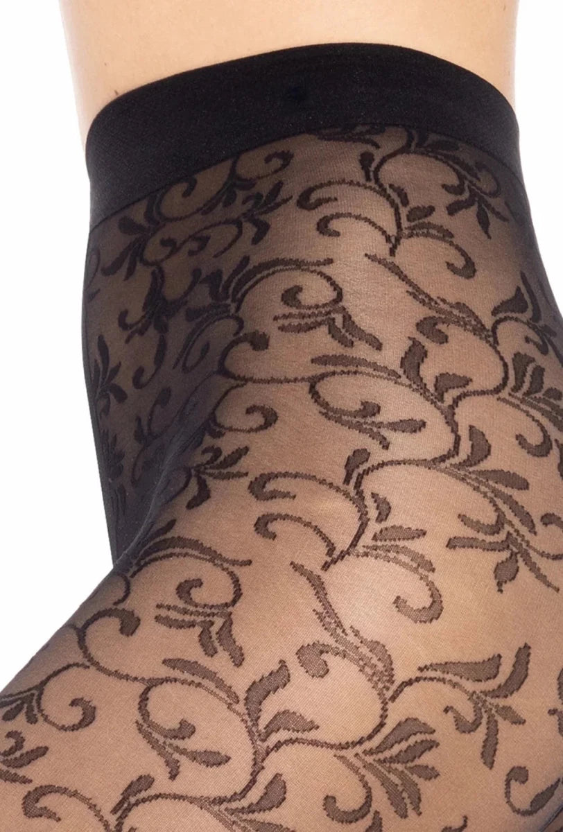 Gatta Floral Patterned Tights 03 – Elegant 30 DEN Matte Finish - Velvet Touch Tights