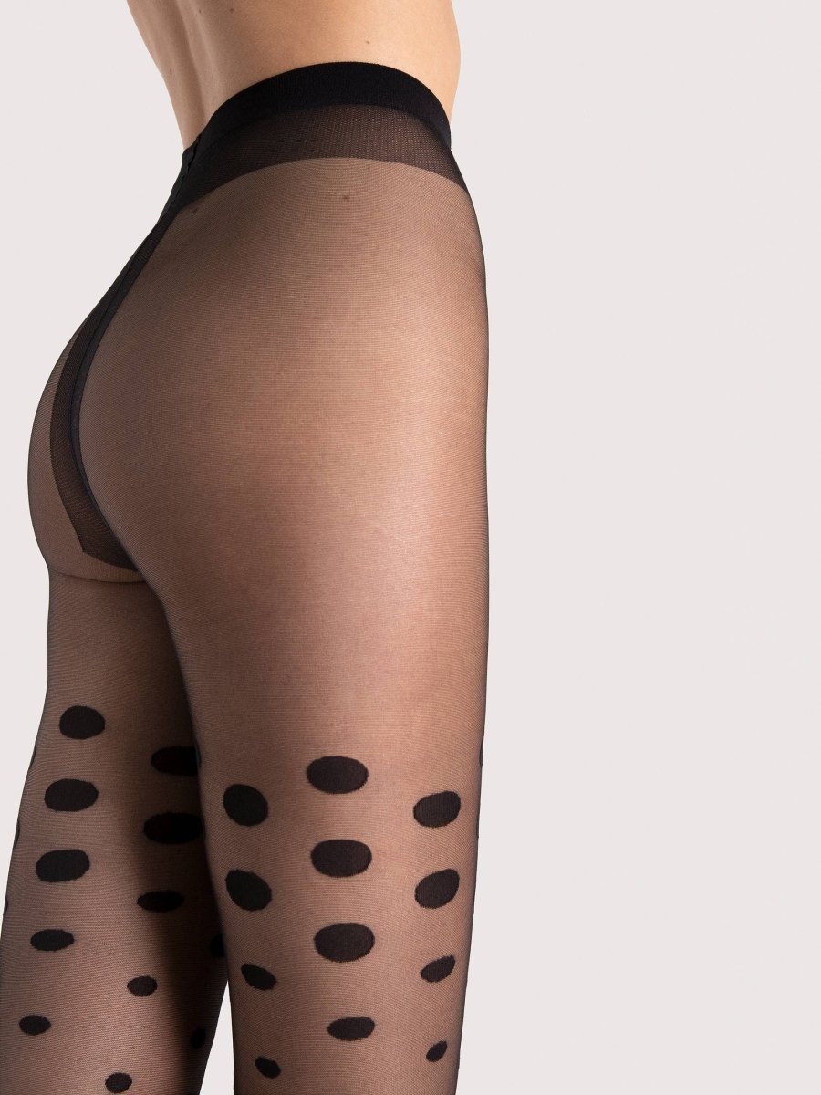 Fiore Natalie 15 Den – Sheer Polka Dot Tights - Velvet Touch Tights