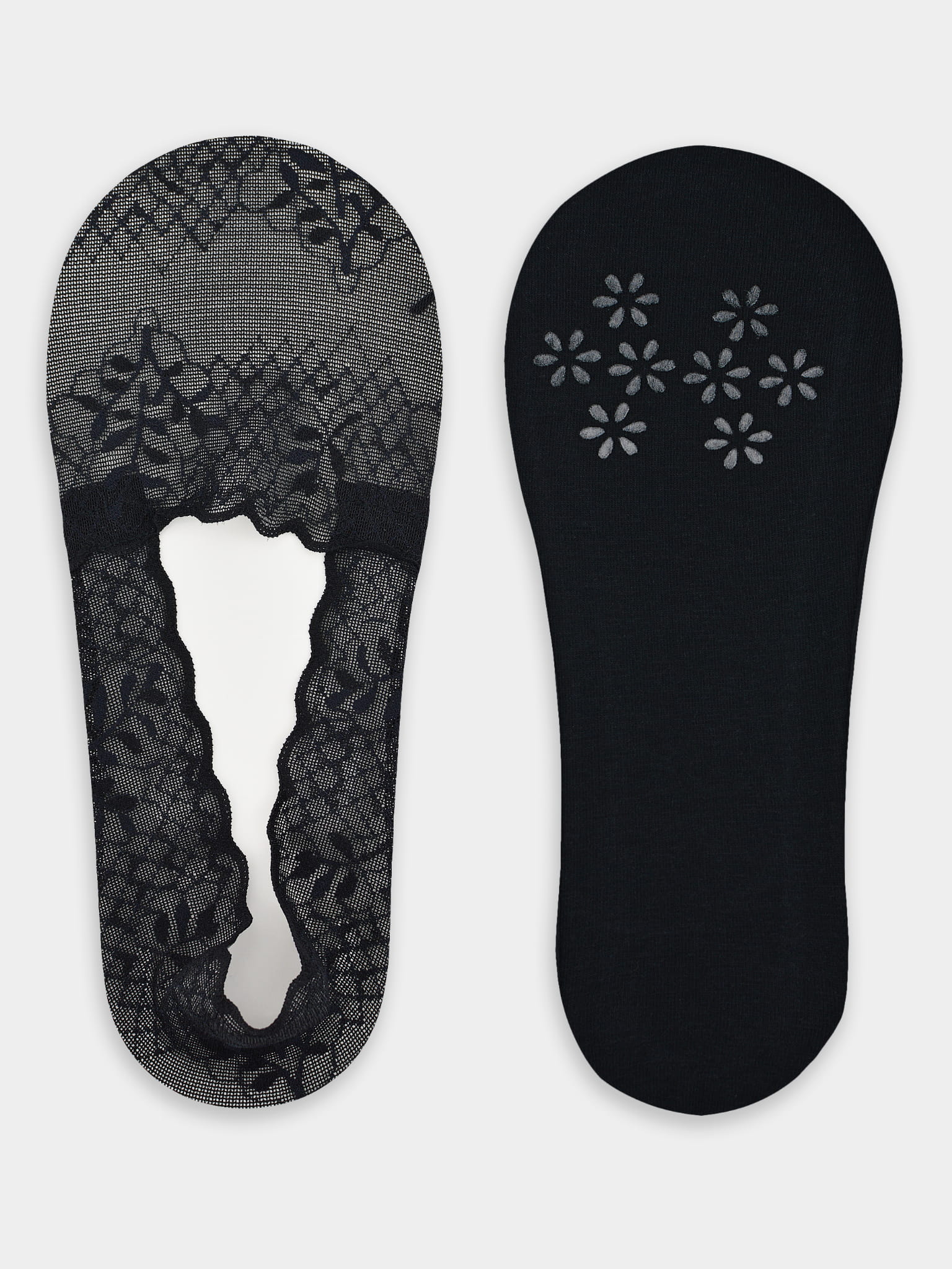 Noviti Low‑Cut Lace Footsies with Silicone and Anti‑Slip Grip SN048