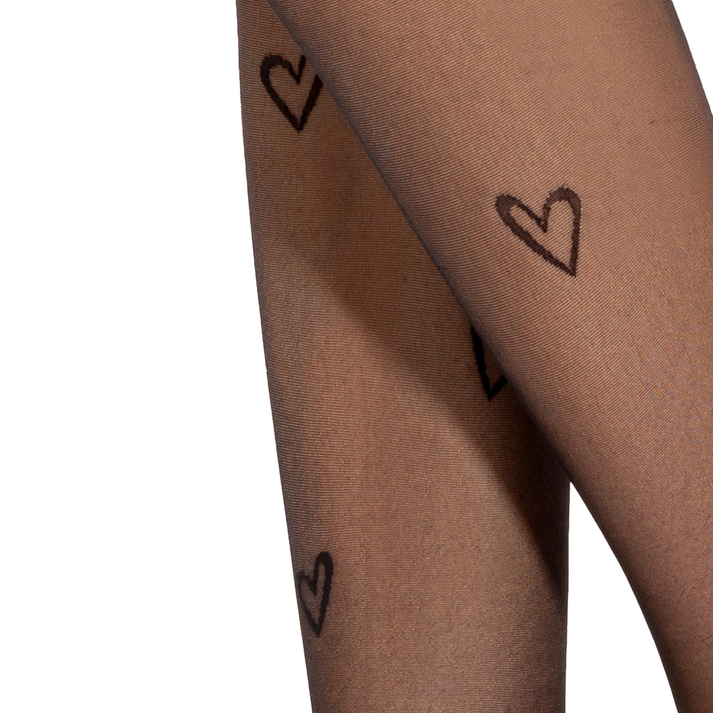 Gatta Lovely No.13 Tights 20 Den – Sheer Heart Pattern with T‑Band
