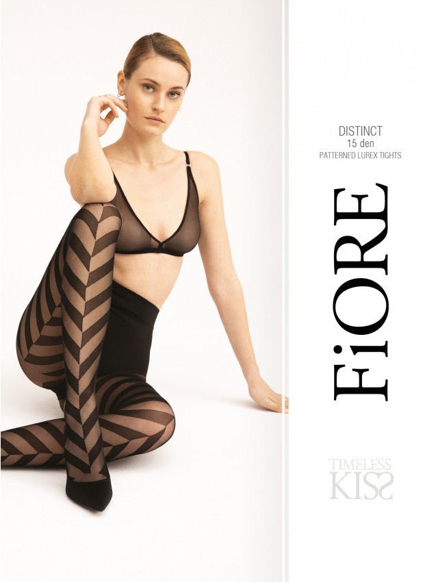 Fiore Distinct 15 Den – Sheer Tights with a Bold Pattern - Velvet Touch Tights