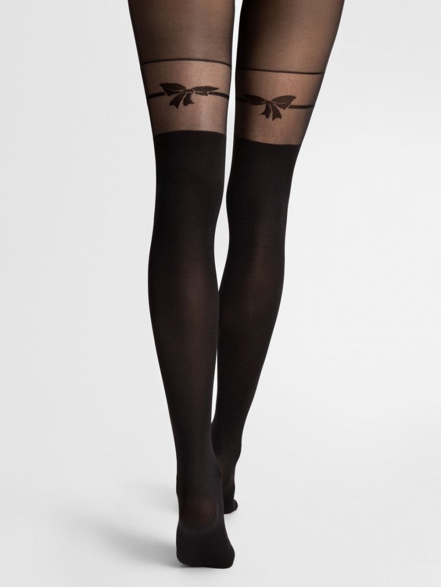Fiore Fiocco 40 Den – Microfibre Tights with Bow Motif - Velvet Touch Tights