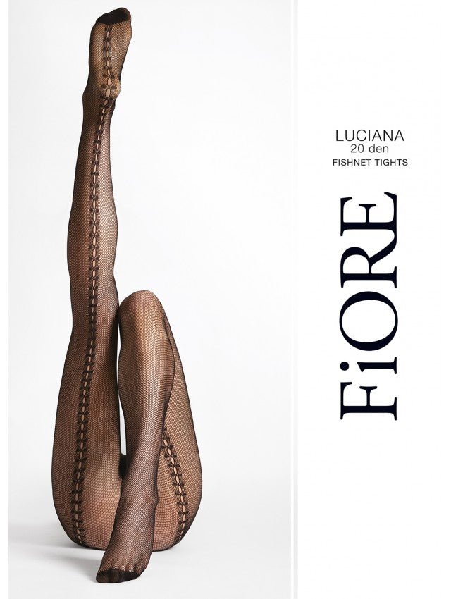 Fiore Luciana 20 Den Tights – Elegant Mesh with Side Leg Pattern - Velvet Touch Tights