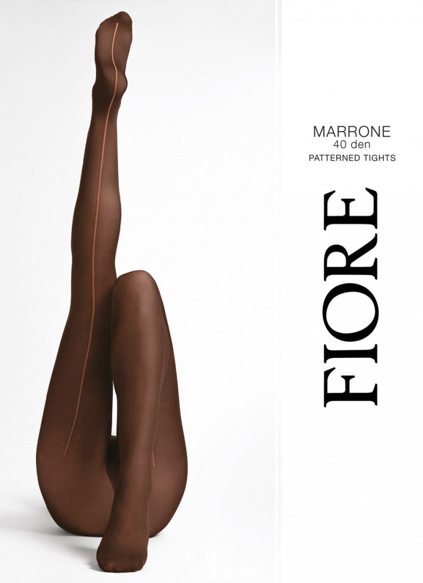 Fiore Marrone 40 Den – Tonal Seam Microfibre Tights - Velvet Touch Tights