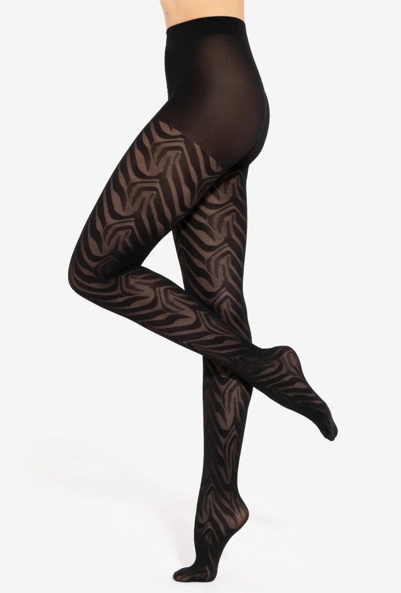 Gatta Trendy Lorien No.30 40 Den – Zebra‑Inspired Patterned Tights - Velvet Touch Tights