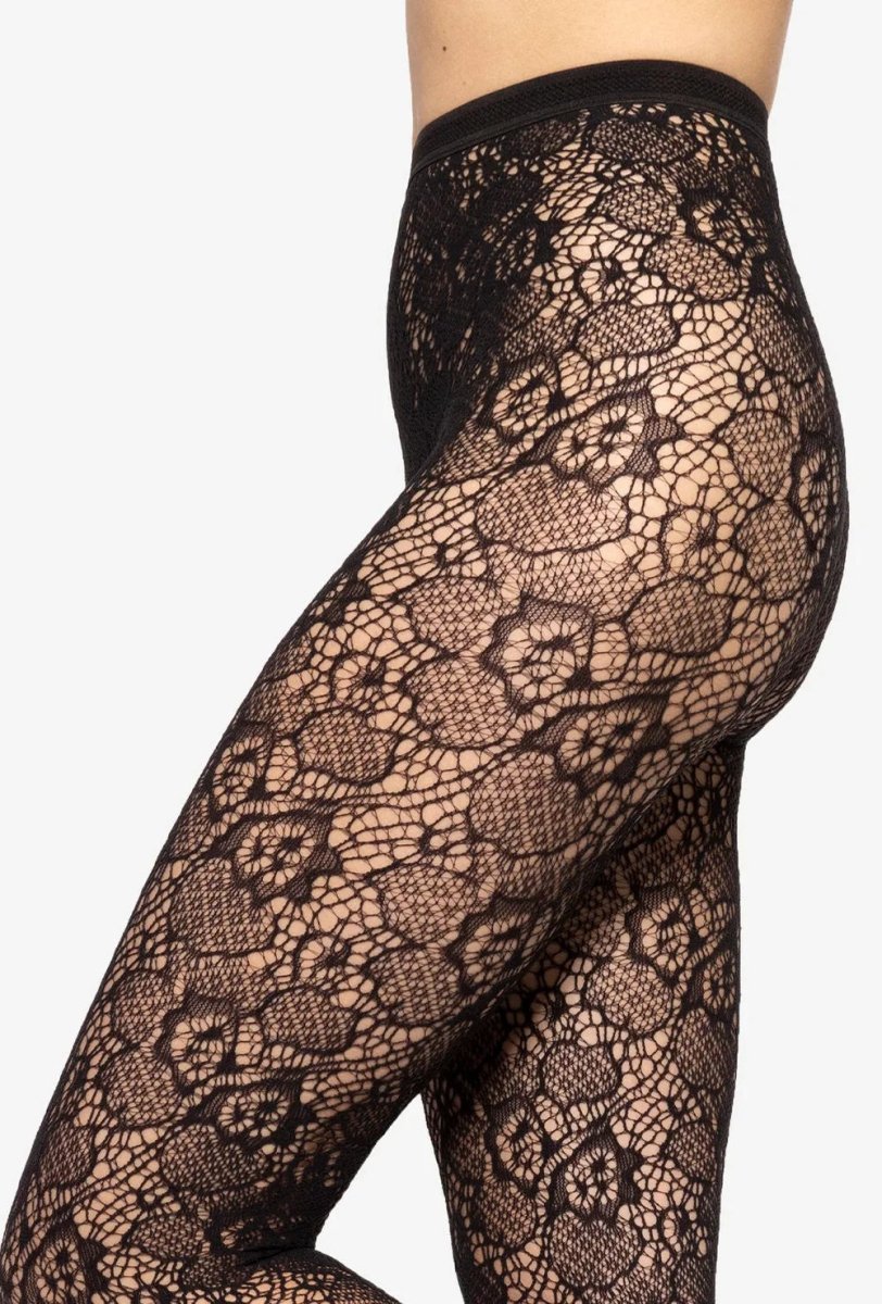 Gatta Trendy Yasmine No.11 – Floral Openwork Lace Tights - Velvet Touch Tights